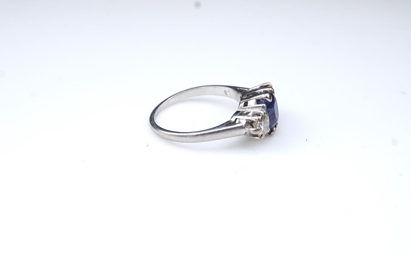 A sapphire and diamond ring